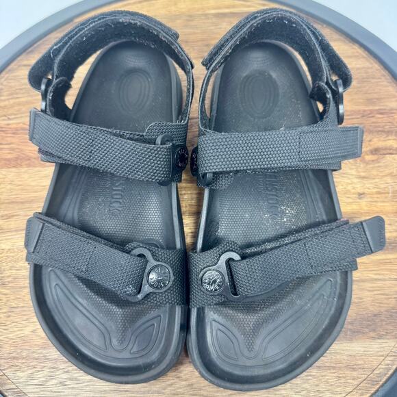 Birkenstock Kalahari Birko-Flor Black Hook & Loop Adjustable Sandals EU36 US L5 - Picture 5 of 9